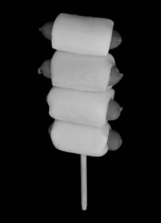 串付きソーセージの餅の意匠