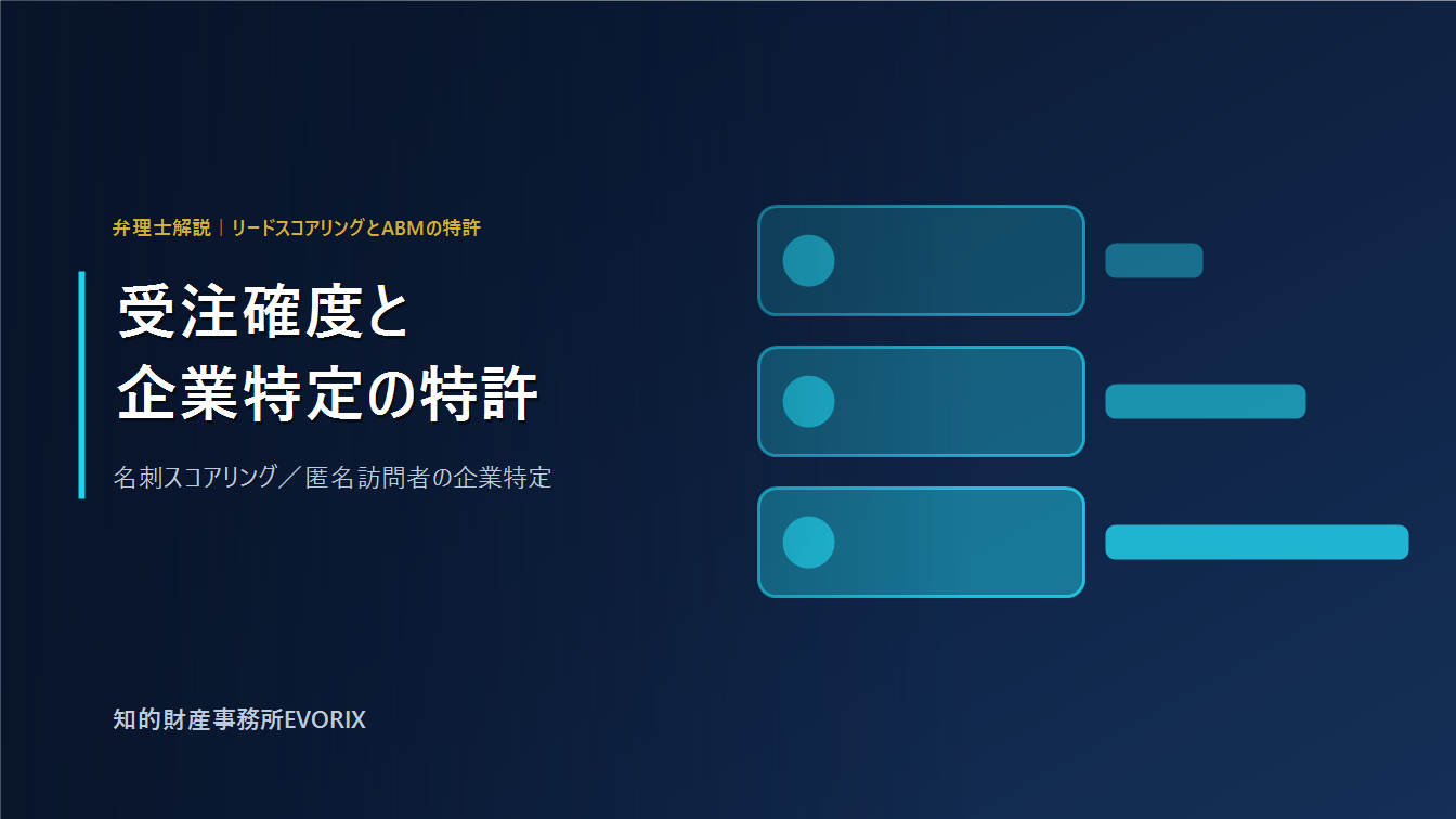 リードスコアリングとABMの登録特許3件を弁理士が解説｜知的財産事務所EVORIX